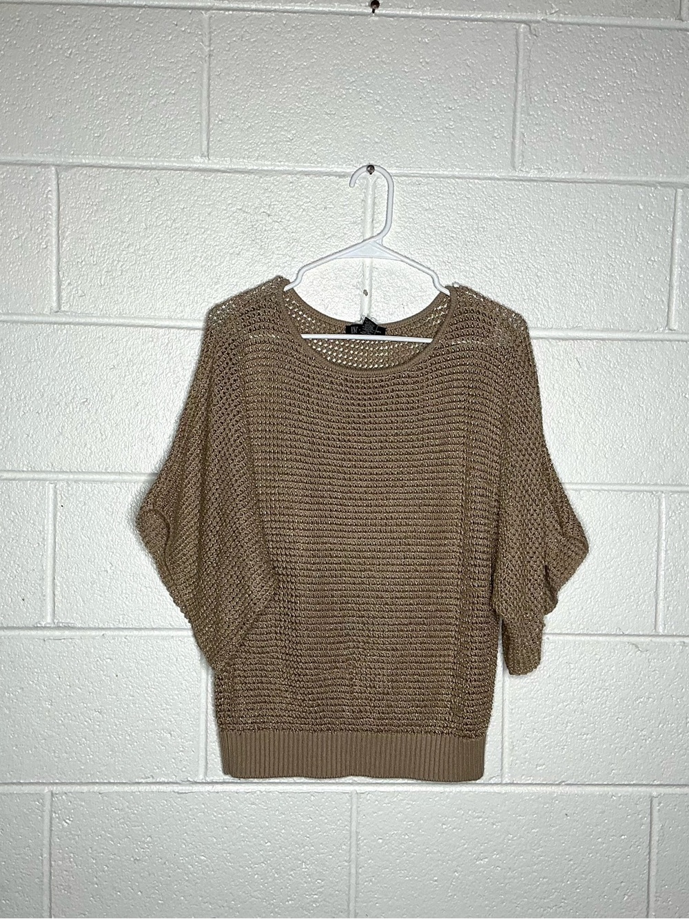 < Y2K International Concepts Brown Knit Sweater Top Size Large >